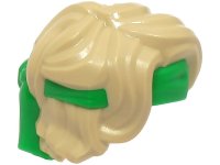 LEGO part Minifigure, Hair Swept Back Tousled with Molded Bright Green Bandana Headband Pattern 69562pb02
