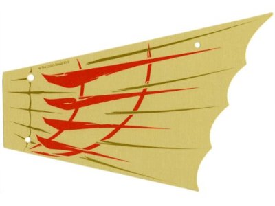LEGO part Cloth Sail 28 x 18 Left with Red and Dark Tan Pattern (70165)