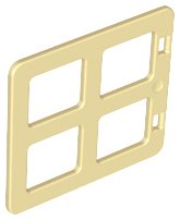 LEGO part Duplo Door / Window Pane 1 x 4 x 3 with 4 Same Size Panes Square Corners 90265