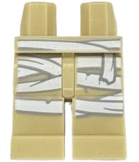 LEGO part Hips and Legs with White and Light Bluish Gray Mummy Wrappings Pattern (BAM) 970c00pb1832
