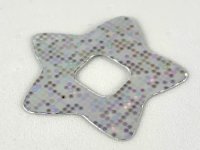 LEGO part Clikits, Icon Accent Plastic Star 3 1/4 x 3 1/4 with Holographic Grid of Squares Pattern 46580plspb01
