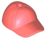 LEGO part Minifigure, Coiffe Casquette - Visière Courte Courbe avec Coutures et Trou sur le Dessus (11303)