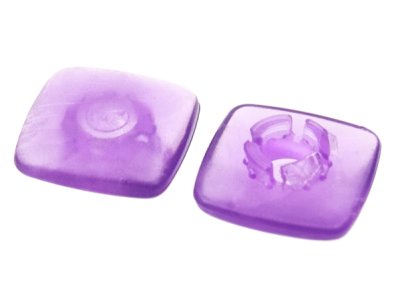 LEGO part Clikits, Icon Square 2 x 2 Small with Pin, Polished (Transparent Colors Only) (46288)