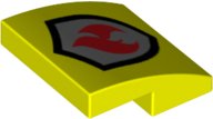 LEGO part Pente, Courbe 2 x 2 x 2/3 avec Motif Logo Feu Rouge et Argenté 15068pb395