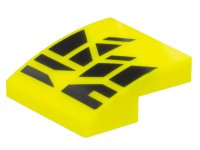 LEGO part Schräge, Gebogen 2 x 2 x 2/3 mit schwarzem geometrischen Formen Muster 15068pb439