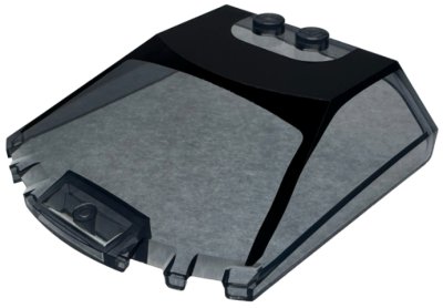 LEGO part Windscreen 6 x 6 x 1 1/3 Straight Sides with Black Roof and Window Frame Pattern (65633pb21)