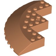 LEGO part Brick, Round Corner 10 x 10 with Slope 33 Edge, Axle Hole, Facet Cutout (58846)