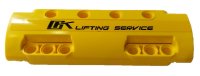 LEGO part Technic, Panel Curved 11 x 3 with 10 Pin Holes through Panel Surface with Black 'OK LIFTING SERVICE' Pattern (Sticker) - Set 42108 11954pb010