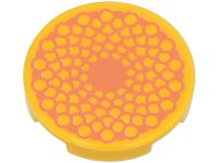 LEGO part Baldosa, Redonda 2 x 2 con Soporte de Espiga Inferior con Patrón de Flósculos de Margarita Común Ante 14769pb829
