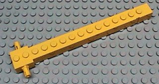 LEGO onderdeel Kraanarm Buiten, Breed met Eindgroef, 2 Vaste Roterende Wrijvingspinnen (2350c)