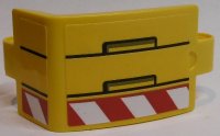 LEGO part Technic, Panel Curved 3 x 5 x 3 with Black Lines and Rectangles, Red and White Danger Stripes Pattern Model Right Side (Stickers) - Set 42055 24116pb007R