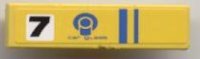 LEGO part Kachel 1 x 4 mit Schwarz '7' und 'CAR GLASS' und Blau Streifen Muster (Aufkleber) - Set 8124 2431pb0082