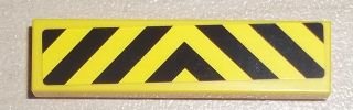 LEGO part Tile 1 x 4 with Black and Yellow Danger Stripes Pattern (Sticker) - Set 7936 (2431pb0180)
