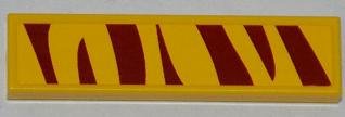 LEGO part Piastrella 1 x 4 con Pattern Strisce Tigre Rosso Scuro (Adesivo) - Set 5885 (2431pb0253)