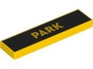 LEGO part Tile 1 x 4 with 'PARK' on Black Background Pattern 2431pb0876