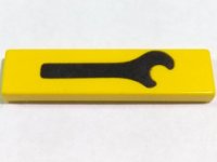 LEGO part Platte 1 x 4 mit Schwarz Schraubenschlüssel Muster 2431px7