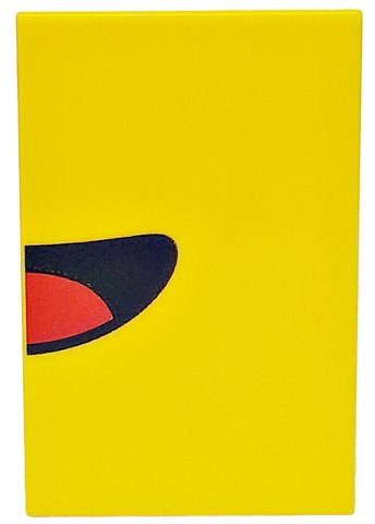 LEGO part Tile 2 x 3 with Black Open Mouth Smile with Red Tongue Left Half Pattern (26603pb447)