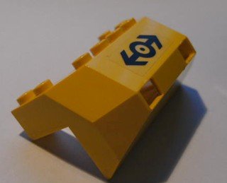 LEGO part Train Front Sloping Base with Train Logo Pattern (Sticker) - Set 4559 (2916pb02)