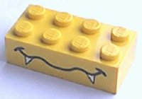LEGO part Stein 2 x 4 mit Welliger Mund und Reißzähnen Muster 3001pb012
