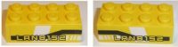 LEGO part Mattone 2 x 4 con 'LAN8152' on Black and White Pattern on Both Sides (Adesivi) - Set 8152 3001pb113