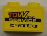 LEGO part Steen 1 x 2 con Patrón 'TOW inc' y 'SERVICE' y 'KYOTO' (Pegatina) - Set 8186 3004pb106
