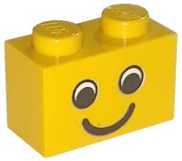 LEGO part Brick 1 x 2 with Eyes and Smile Pattern 3004px6
