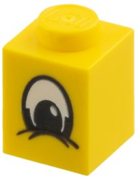LEGO part Mattone 1 x 1 con Occhio Strizzato Pattern Nero e Bianco 3005px2