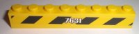 LEGO part Brick 1 x 8 with White '7631' and Black and Yellow Danger Stripes Pattern Model Right Side (Sticker) - Set 7631 3008pb106R