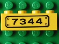LEGO part Brique 1 x 4 avec motif '7344' Noir (Autocollant) - Set 7344 3010pb002