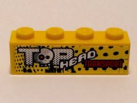 LEGO part Steen 1 x 4 with 'TOP HEAD TRANSPORT' Pattern (Sticker) - Set 9093 3010pb214