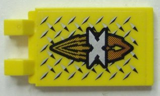 LEGO part Piastrella Modificata 2 x 3 con 2 Clip Angolate con Logo Argento 'X' Island Xtreme Stunts Motivo (Adesivo) - Set 6739 (30350apb004)