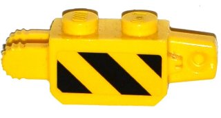 LEGO part Stein Bisagra 1 x 2 con Cierre, 9 Dientes con Patrón de Rayas Peligro Negras y Amarillas Finas, Esquina Negra Parte Superior Derecha en Ambos Lados (Pegatinas) - Set 60124 (30386pb06)