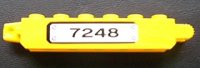 LEGO part Stein Bisagra 1 x 6 con Cierre, 9 Dientes con Patrón Negro '7248' sobre Fondo Blanco Lado Izquierdo del Modelo (Pegatina) - Set 7248 30388pb001Lb