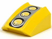 LEGO part Schräge, Curva 2 x 2 Labbro con Motivo Triplo Faro Grigio Dissolvenza 30602pb021