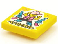 LEGO part Carreau 2 x 2 avec Pochette d'Album BeatBit - Danseur Cow-boy avec Deux Revolvers 3068pb1540