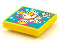 LEGO part Baldosa 2 x 2 con Portada de Álbum BeatBit - Bailarín de Ballet con Patrón de Cinta Magenta 3068pb1604