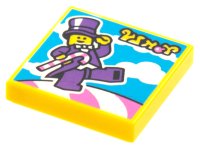 LEGO part Carreau 2 x 2 with BeatBit Album Cover - Minifigure in Purple Suit with Candy Cane Pattern 3068pb1779