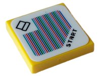 LEGO part Tile 2 x 2 with Super Mario Scanner Code Pipe and 'START' Pattern (Sticker) - Set 71408 3068pb2060