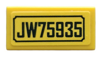 LEGO part Tile 1 x 2 with 'JW75935' Pattern (Sticker) - Set 75935 (3069pb0786)