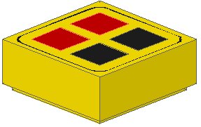 LEGO part Carreau 1 x 1 avec Boutons Rouges et Noirs Pattern (3070p06)