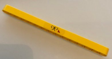 LEGO part Technic, Liftarm Thick 1 x 15 with Danger Extending Arm Pattern (Sticker) - Set 42097 (32278pb030)