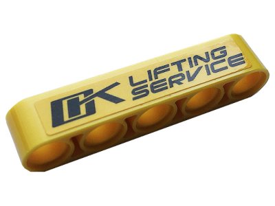 LEGO part Technic, Liftarm Thick 1 x 5 with Black 'LIFTING SERVICE' Pattern (Sticker) - Set 42108 (32316pb057)