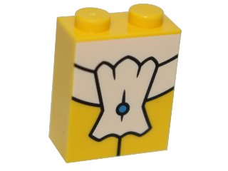 LEGO part Stein 1 x 2 x 2 mit innerer Stifthalterung mit weißem Schlips-Muster (3245cpb049)
