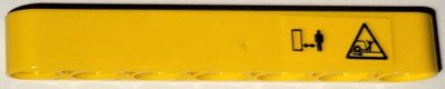 LEGO part Technic, Liftarm Spesso 1 x 7 Mantieni Distanza e Triangoli di Avvertimento Zona di Schiacciamento Modello Lato Sinistro (Adesivo) - Set 42114 (32524pb070L)