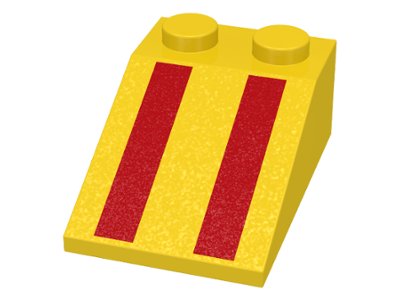 LEGO part Slope 33 3 x 2 with Red Stripes Pattern (3298p17)