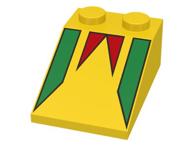 LEGO part Schräge 33 3 x 2 mit Grün und Rot FreeStyle Wimpel Muster (3298p19)