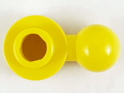 LEGO part Plate, Round 1 x 1 with Tow Ball with Hexagon Shaped Hole (Homemaker Figure / Maxifigure Hand) (3614b)