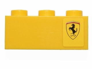 LEGO part Brick 1 x 3 with Ferrari Logo Pattern Right Side Model (Sticker) - Set 30194 (3622pb055R)