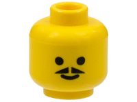 LEGO part Minifigure, Head Standard Grin with Pointed Moustache Pattern 3626p03