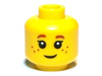 LEGO part Minifigure, Head Child Black Eyelashes, Brown Eyebrows, Freckles Pattern 3626pb0690